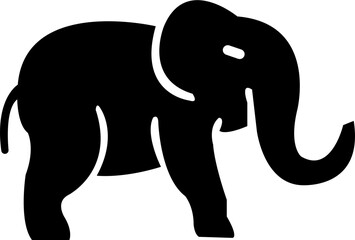 elephant, zoo, animal, vector, illustration, mammal, africa, tusk, african, safari, silhouette, wildlife, big, wild, nature, animal trunk, no people, standing, walking, logotype, isolated, white, blac