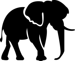 Obraz premium elephant, zoo, animal, vector, illustration, mammal, africa, tusk, african, safari, silhouette, wildlife, big, wild, nature, animal trunk, no people, standing, walking, logotype, isolated, white, blac