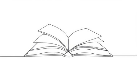 Monochrome Open Book Illustration