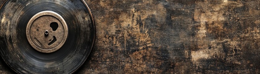 Vintage Record on Rustic Surface