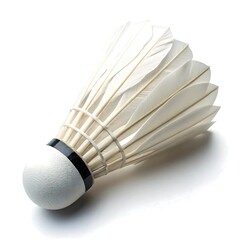 Badminton Shuttlecock Isolated on White Background for Sports Practice and Competition