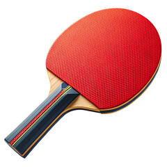 Red Ping Pong Racket with Black Handle Isolated on Transparent Background