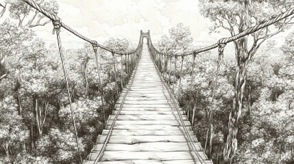 Obraz premium Jungle rope bridge