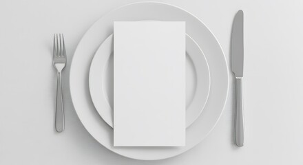 Blank Menu Card with Table Setting.