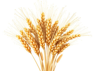 Fototapeta premium Multiple golden wheat stalks, representing natural farming and organic cereal crops. Generative AI