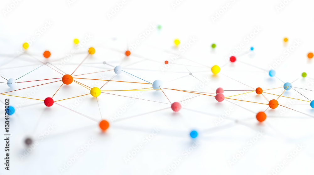 Aufkleber abstract colorful network design with dotted lines