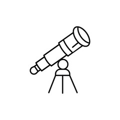 telescope icon. Thin line telescope icon from education and science collection. Outline vector isolated on white background. Editable telescope symbol can be used web and mobile