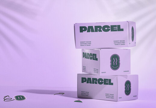 Stacked Box Packaging Mockup
