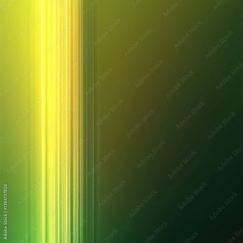 Poster a vibrant abstract background featuring vertical lines of green and yellow hues. with subtle sparkli