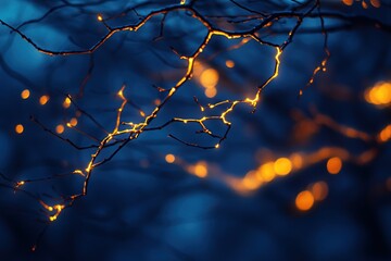 Glowing Branches at Night
