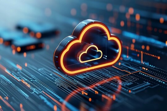 Cloud technology in modern data centers with secure online storage digital transformation and future business solutions