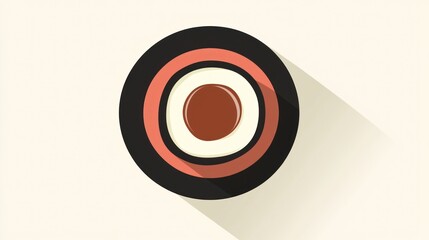 Abstract Concentric Circles with Shadow Modern Design for Minimalist Projects