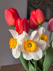 Vibrant Tulips and Daffodils Bouquets featuring bright, colorful flowers for events and home decor
