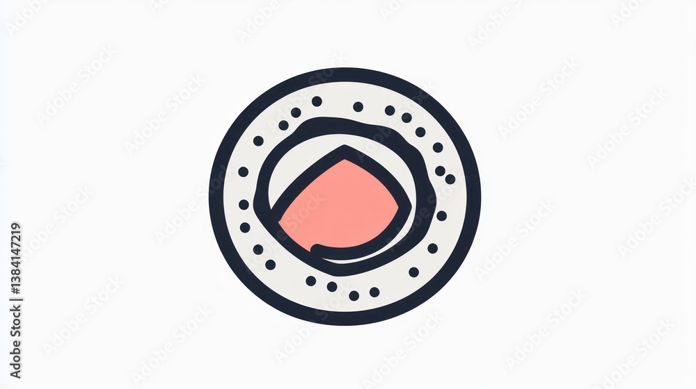 Poster abstract circular design with dotted border and geometric shapes for creative projects