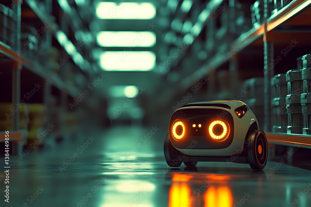 Poster autonomous robot in warehouse setting