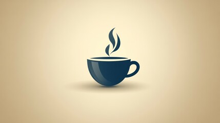 Obraz premium Steaming Hot Beverage in a Minimalist Cup Design for Coffee and Tea Themes