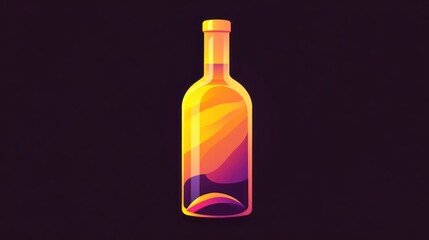 Vibrant Gradient Bottle Design on Dark Background for Creative Projects