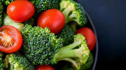 Fresh Broccoli And Tomatoes In Bowl
