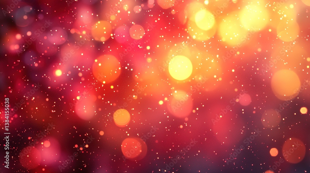 Aufkleber luminous red and gold bokeh background creating a festive atmosphere