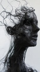 Fototapeta premium Intricate Wire Sculpture: A Study in Form and Emotion