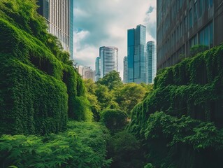 overgrown city street aerial view showing a street overgrown with green vegetation