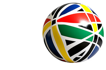 Obraz premium Abstract Sphere in Vibrant South African Flag Colors