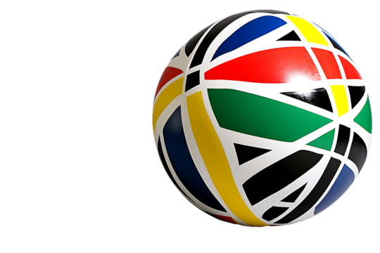 Abstract Sphere in Vibrant South African Flag Colors