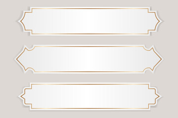 Arabic luxury golden border. Isolated collection Ramadan design element.Vector illustration