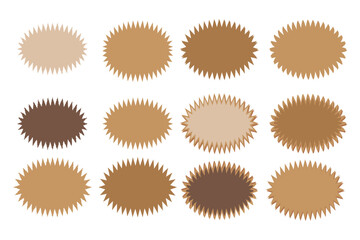 Vintage ellipse zigzag brown badge collection.