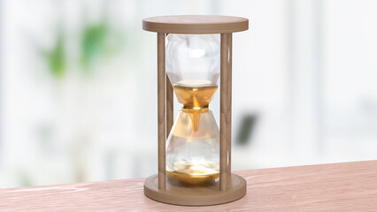 The Sand clock for Time concept 3d Rendering..