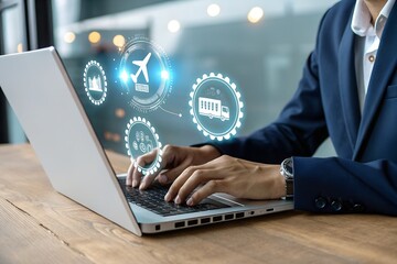 Logistic and transport concept. Supply chain technology for logistic management, Organizing and controlling resources to meet the needs of customers.