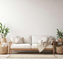 Simple, Modern Living Room with Natural Elements