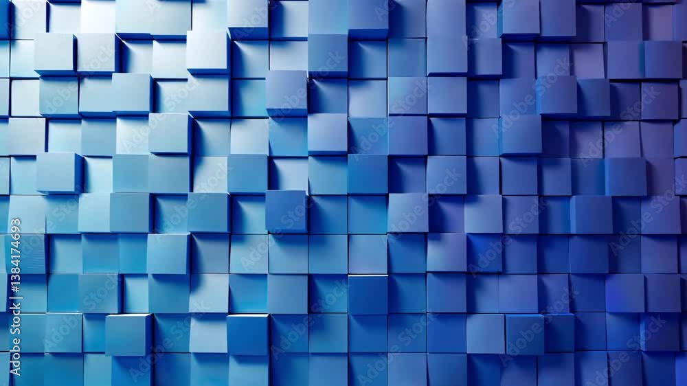 Poster visually striking modern design abstract background of textured blue cubes in geometric pattern show