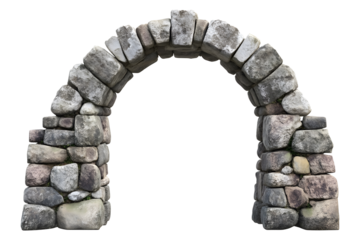 Stone arch gate isolated on transparent background