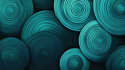 Teal concentric circles abstract background design