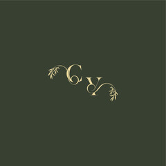 logo design concept luxury wedding monogram CY organic leaf initial letter