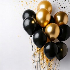 Black and gold party balloons 