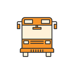 Bus Front View Icon isolated on white background