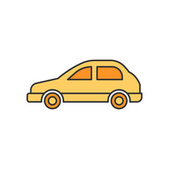 Fototapeta premium Car side View Icon isolated on white background