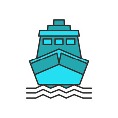 Ship Front View Icon isolated on white background