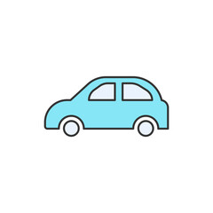 Fototapeta premium Car side View Icon isolated on white background