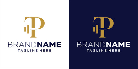 Creative TP Letter Logo Design With Barbell, Design Inspiration, Illustration, Vector