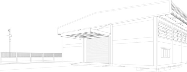 3D illustration of industrial project