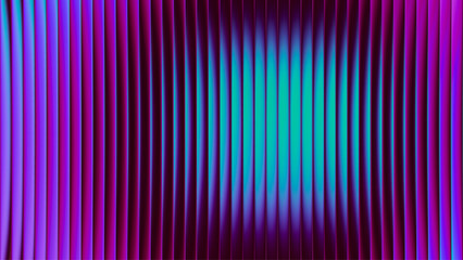 Glowing neon waves form vibrant circular gradient with fractal glass effect and blending purple cyan colors. Futuristic and dreamy background with wave effect adds fluid movement and dynamic depth