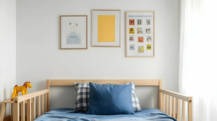 Childrens Bedroom With Wooden Bed And Decor