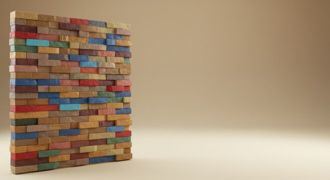 Colorful Brick Wall Texture Background Design for  Modern Interior Architecture Projects and 3D Renderings