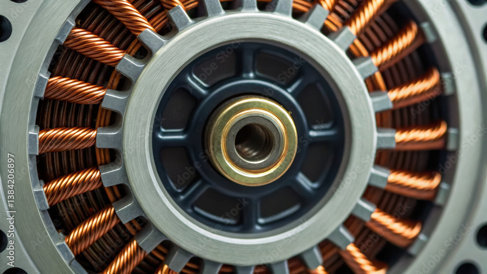 Poster highlighting precision and innovation, intricate design of this motor showcases beauty of simulation