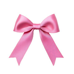 vibrant pink bow made of smooth satin fabric, perfect for adding touch of elegance to gifts or decorations
