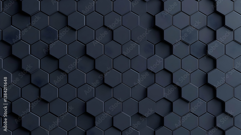 Poster dark hexagon pattern background