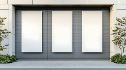 Blank Posters On Gray Concrete Wall